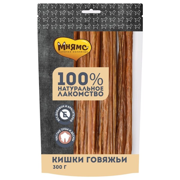 Купить Лакомство Мнямс На каждый день для собак Кишки говяжьи 300 г в ...